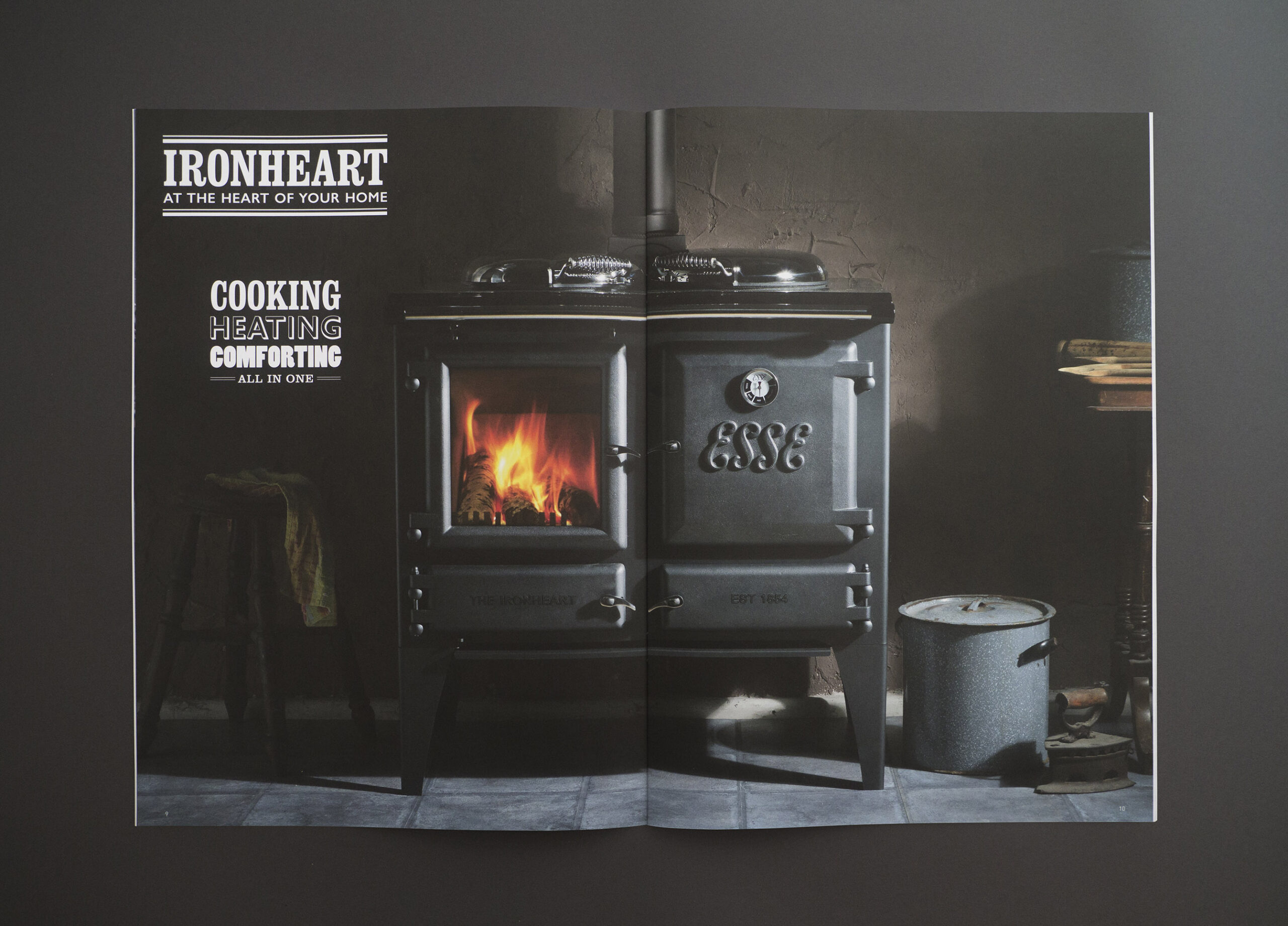 Image of the brochure showing full bleed photography of The Ironheart